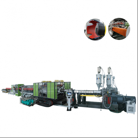 HDPE / PP / PVC horisontaaltüüpi kahekordse seinaga lainepapist torude ekstrusiooniliin
